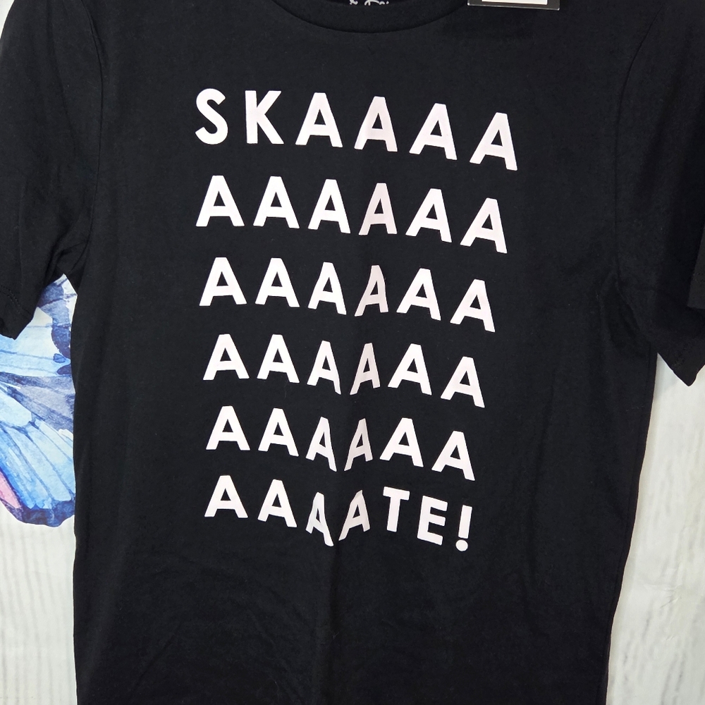 Art Class Black Tee with White Graphic